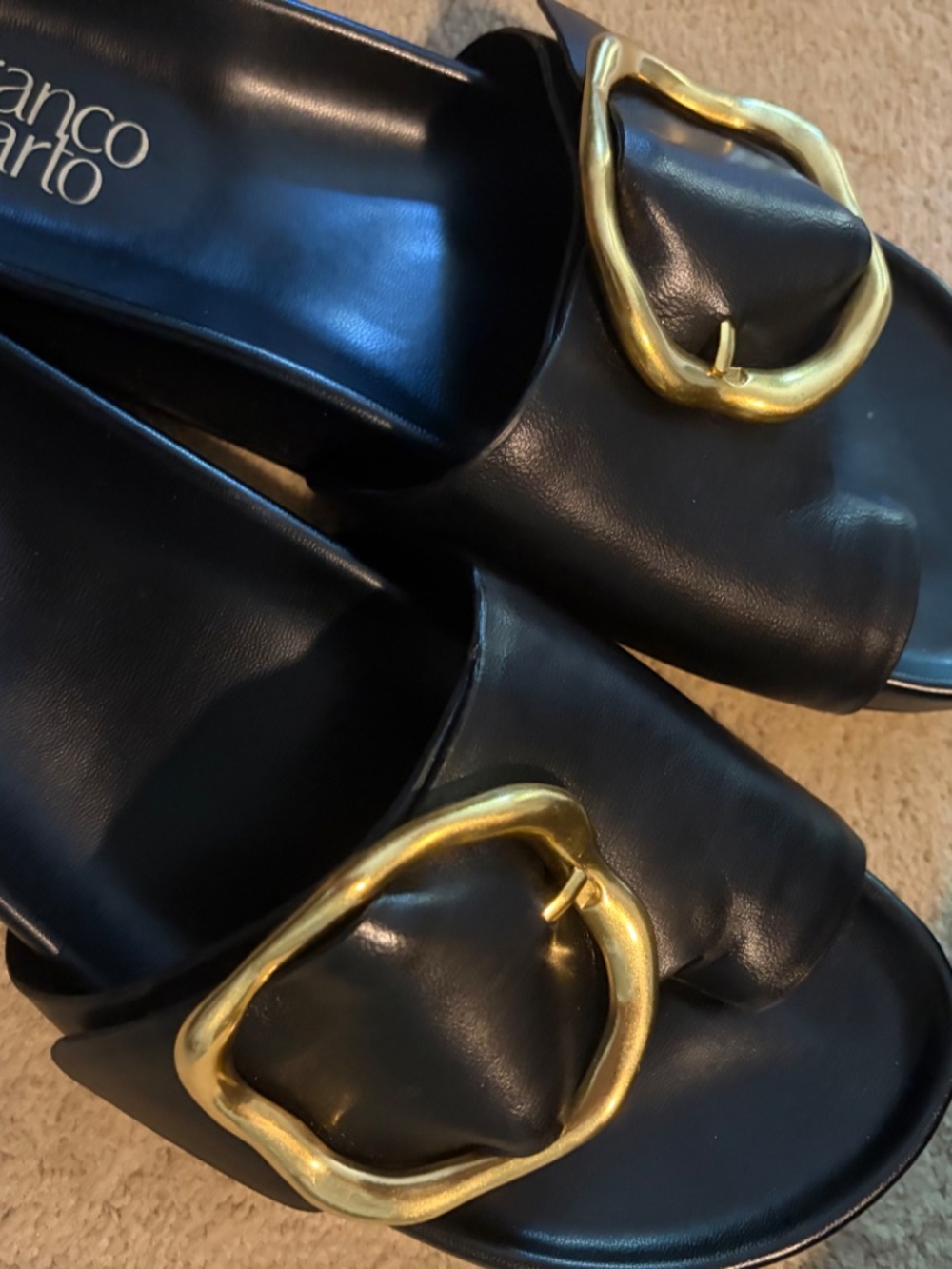 Franco Sarto Brianka leather sandal, black, size 8.5 - Picture 3 of 5